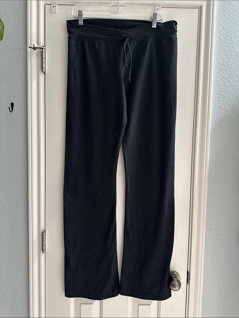 Prana Pull On Yoga Drawstring Pants Black Stretchy Large Comfy Loungewear